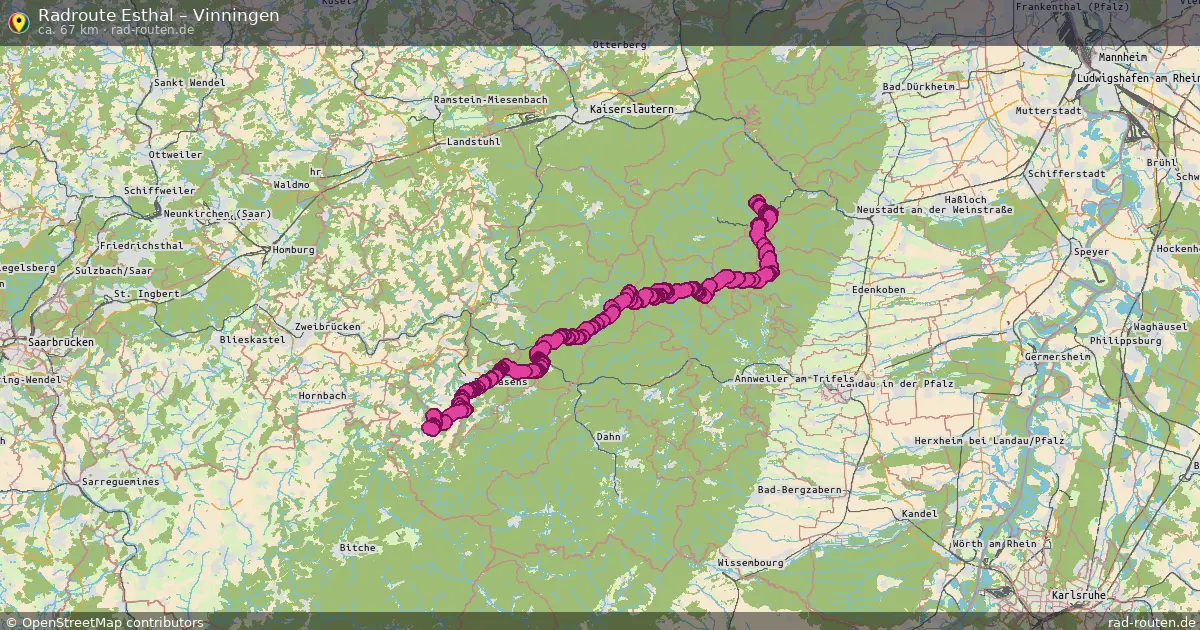 Fahrradroute Esthal – Vinningen