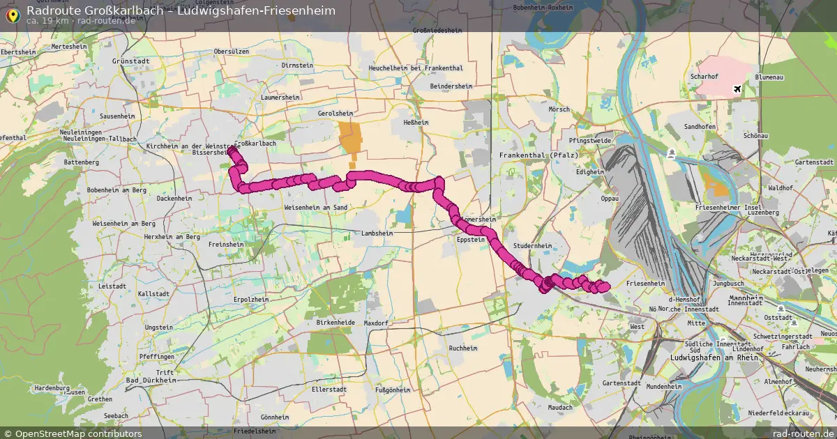 Radtour Großkarlbach – Ludwigshafen-Friesenheim