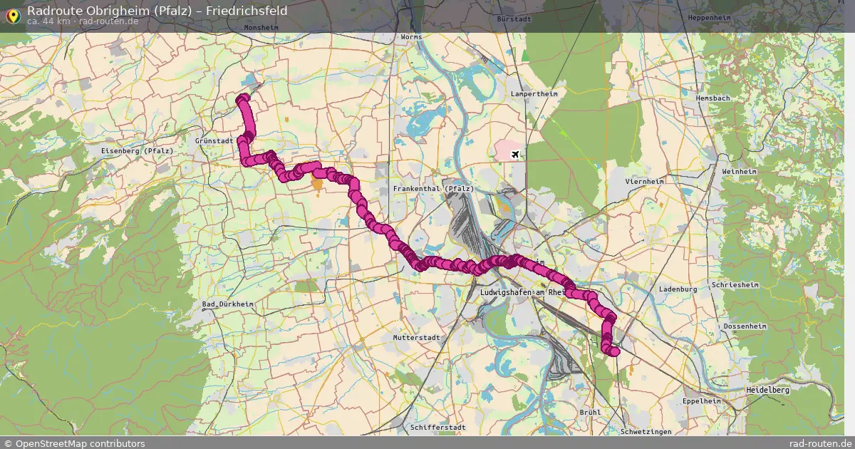 Radtour Obrigheim (Pfalz) – Friedrichsfeld