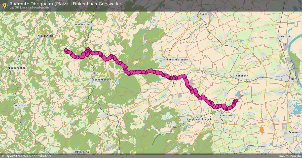 Radtour Obrigheim (Pfalz) – Finkenbach-Gersweiler