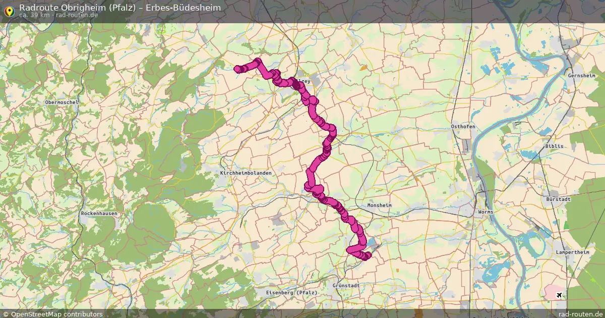 Radtour Obrigheim (Pfalz) – Erbes-Büdesheim