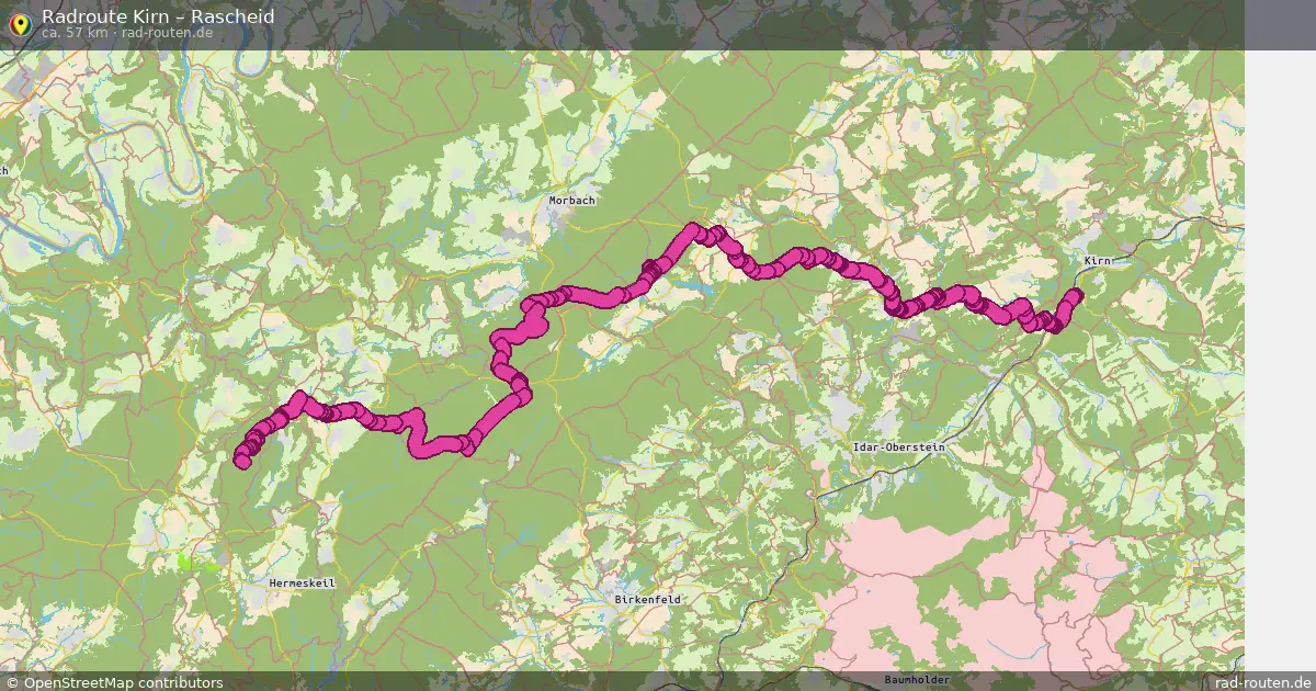 Fahrradroute Kirn – Rascheid (57 km) – Rad-Routen.de