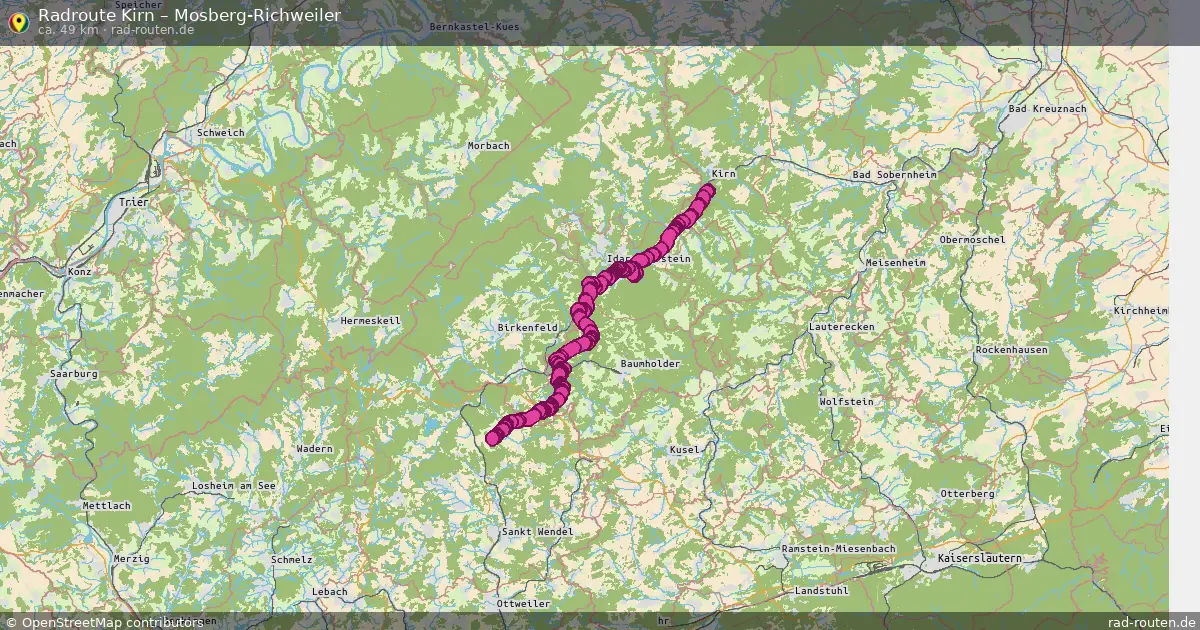 Fahrradroute Kirn – Mosberg-Richweiler (49 km) – Rad-Routen.de
