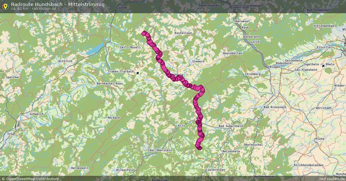Fahrradroute Hundsbach – Mittelstrimmig (62 km) – Rad-Routen.de