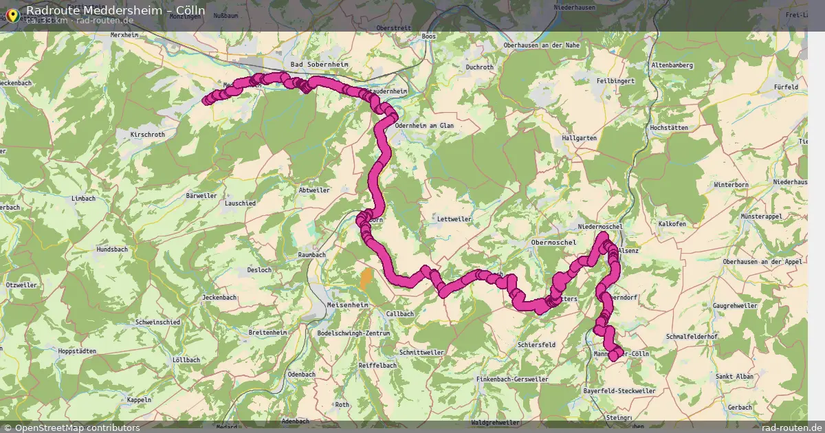 Fahrradroute Meddersheim – Cölln (33 km) – Rad-Routen.de
