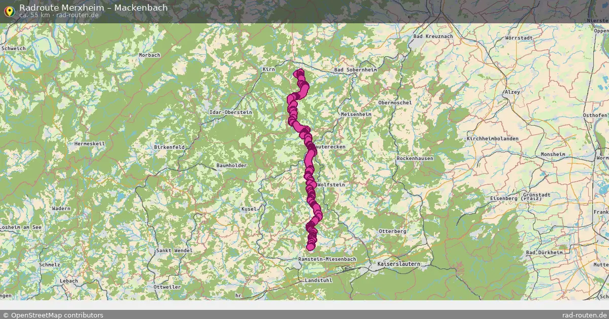 Fahrradroute Merxheim – Mackenbach (55 km) – Rad-Routen.de