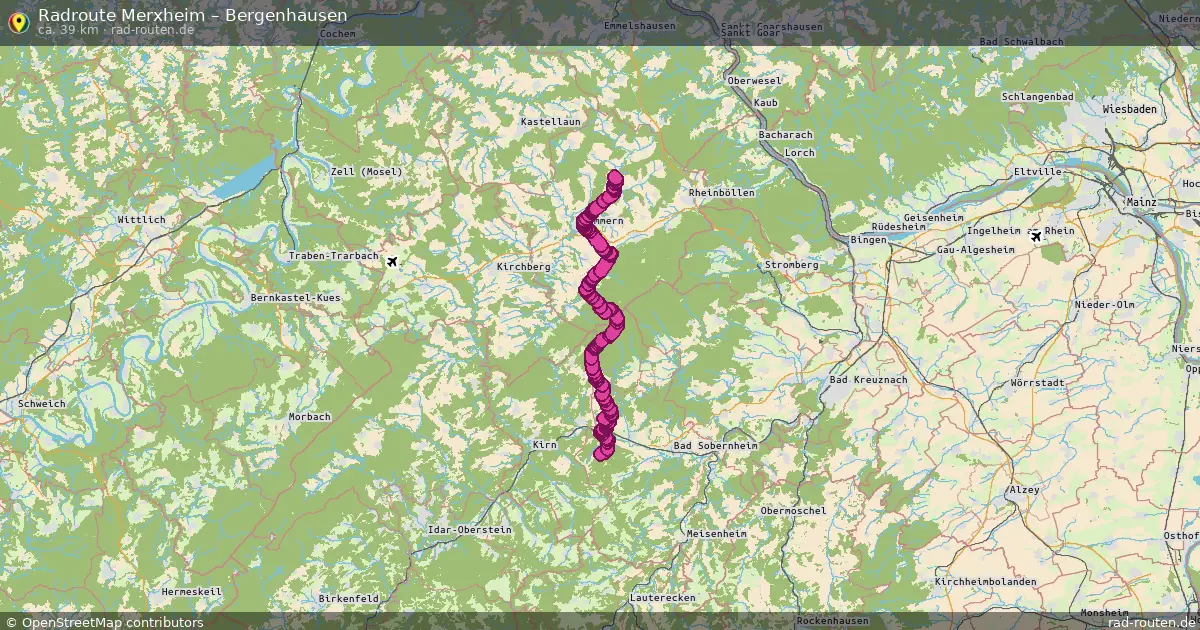 Fahrradroute Merxheim – Bergenhausen (39 km) – Rad-Routen.de