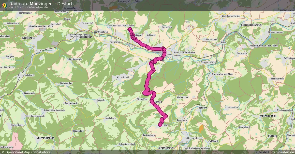 Fahrradroute Monzingen – Desloch (16 km) – Rad-Routen.de