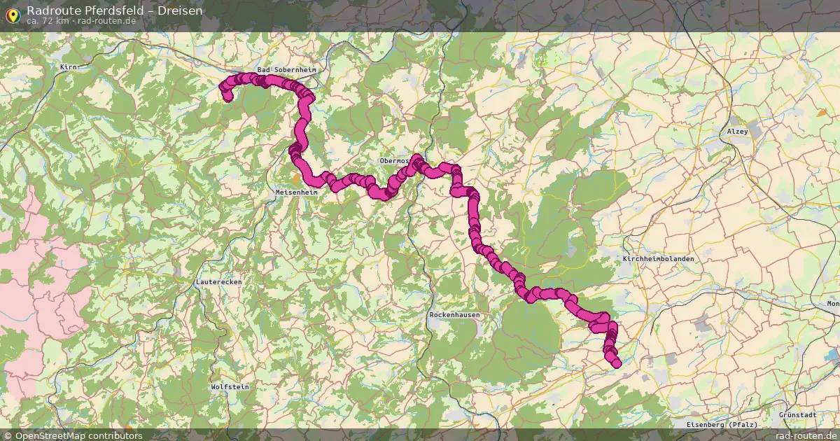 Fahrradroute Pferdsfeld – Dreisen (72 km) – Rad-Routen.de