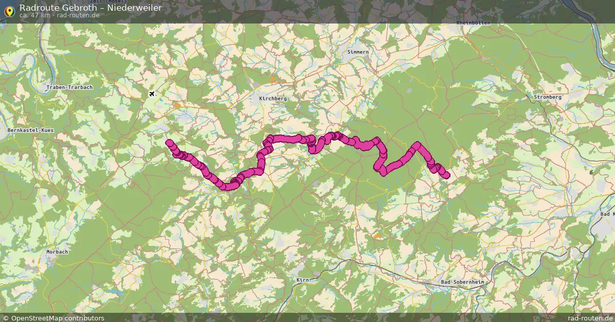 Fahrradroute Gebroth – Niederweiler (47 km) – Rad-Routen.de