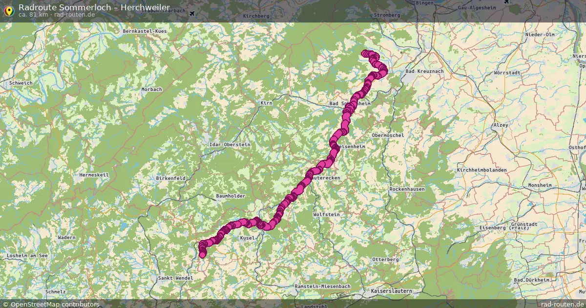 Fahrradroute Sommerloch – Herchweiler (81 km) – Rad-Routen.de