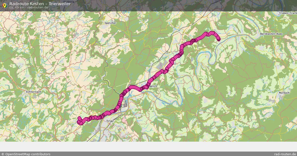 Fahrradroute Kesten – Trierweiler (49 km) – Rad-Routen.de