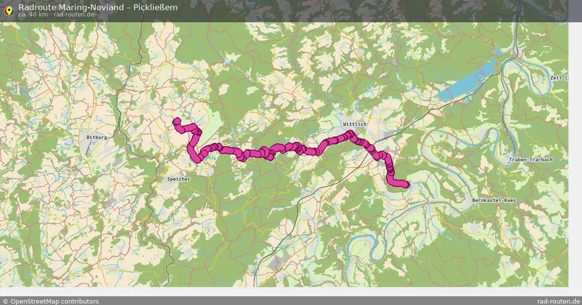 Fahrradroute Maring-Noviand – Pickließem (40 km) – Rad-Routen.de