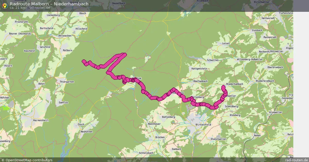 Fahrradroute Malborn – Niederhambach