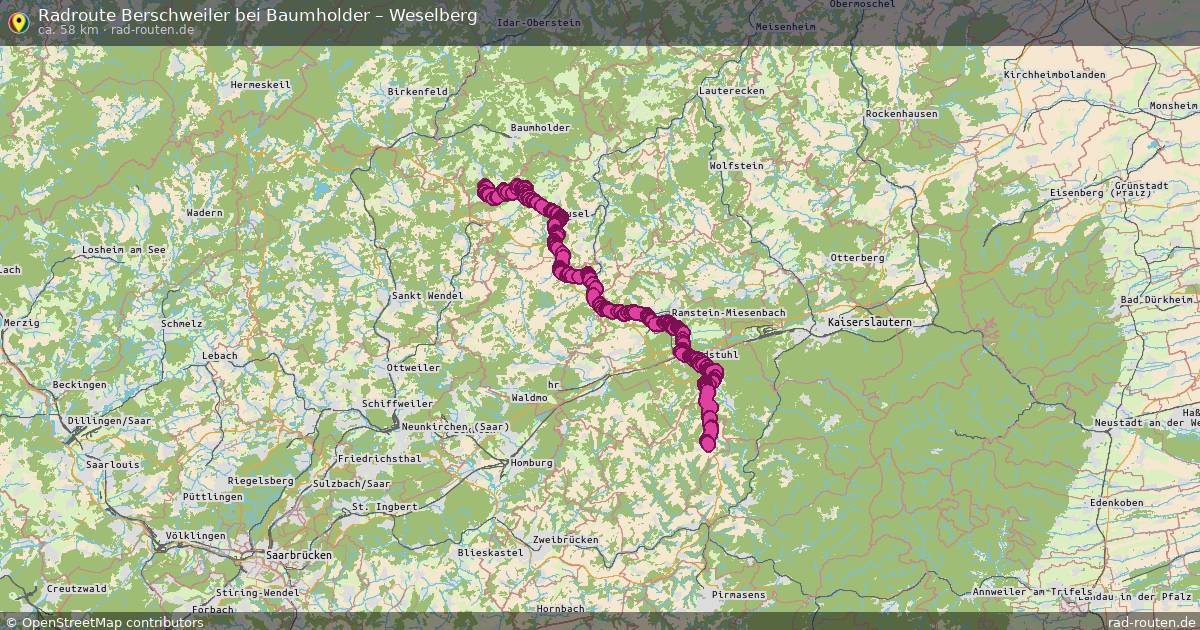 Fahrradroute Berschweiler Bei Baumholder – Weselberg