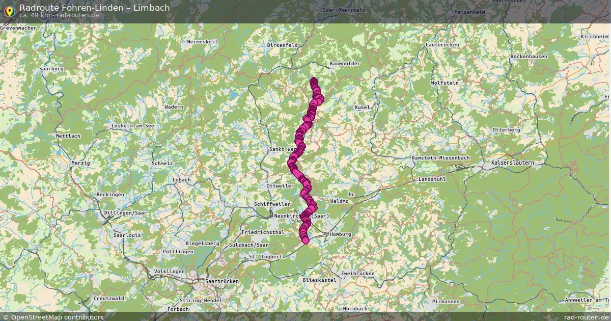 Fahrradroute Fohren-Linden – Limbach (49 km) – Rad-Routen.de