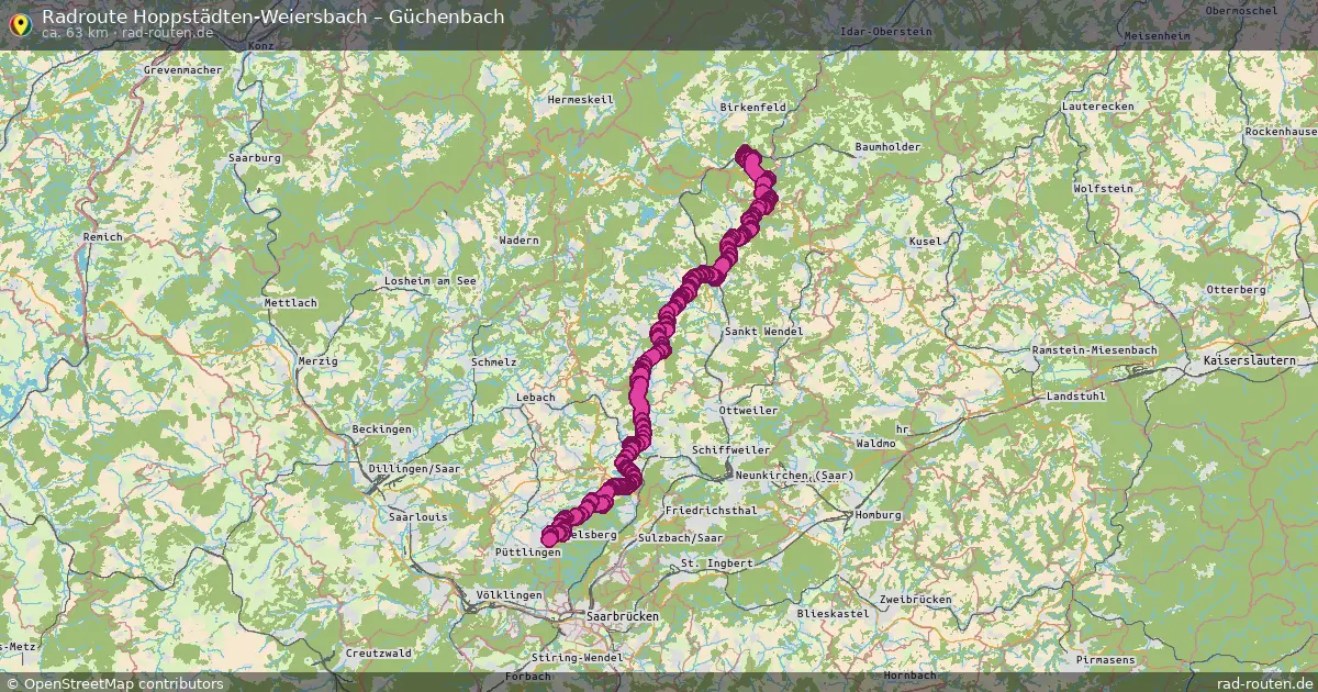 Fahrradroute Hoppstädten-Weiersbach – Güchenbach
