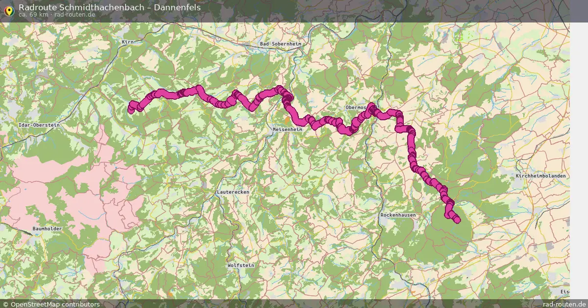 Fahrradroute Schmidthachenbach – Dannenfels (69 km) – Rad-Routen.de