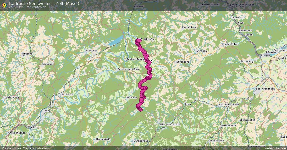 Fahrradroute Sensweiler – Zell (Mosel)