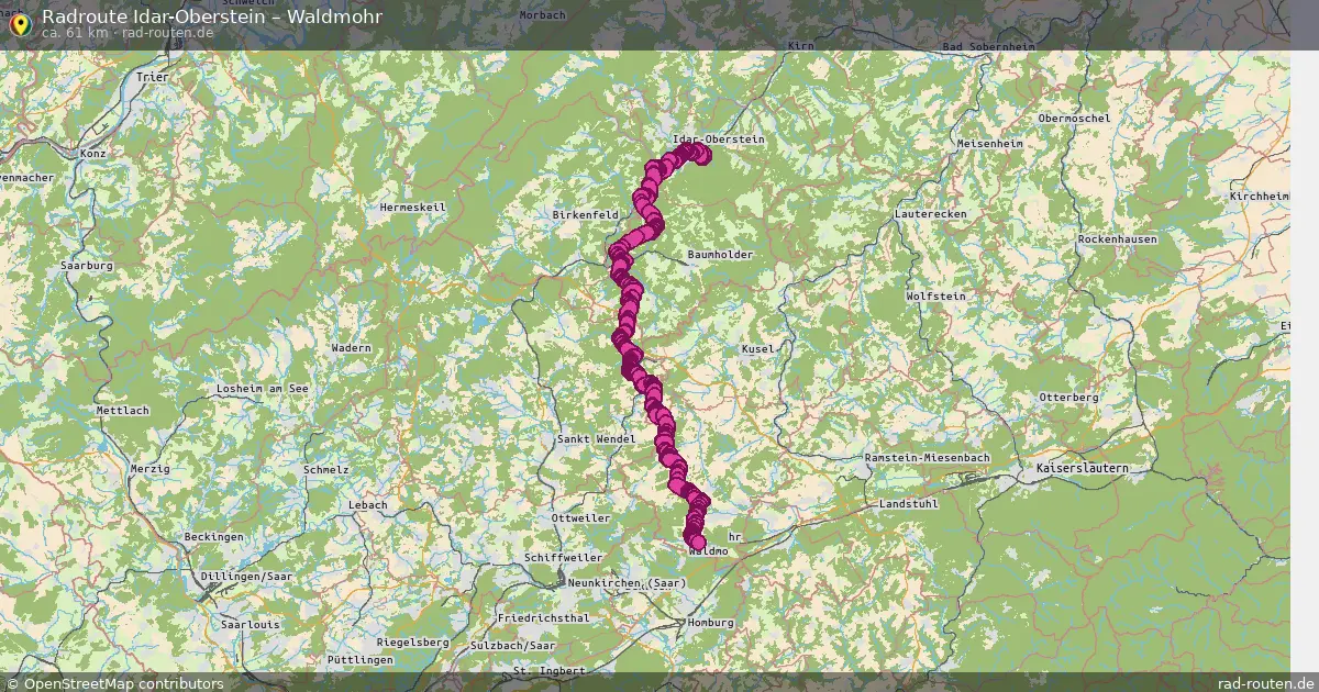 Fahrradroute Idar-Oberstein – Waldmohr