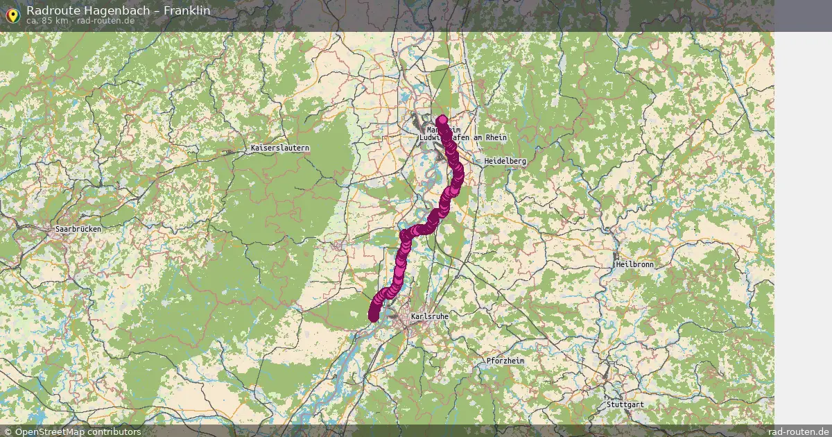 Fahrradroute Hagenbach – Franklin (85 km) – Rad-Routen.de