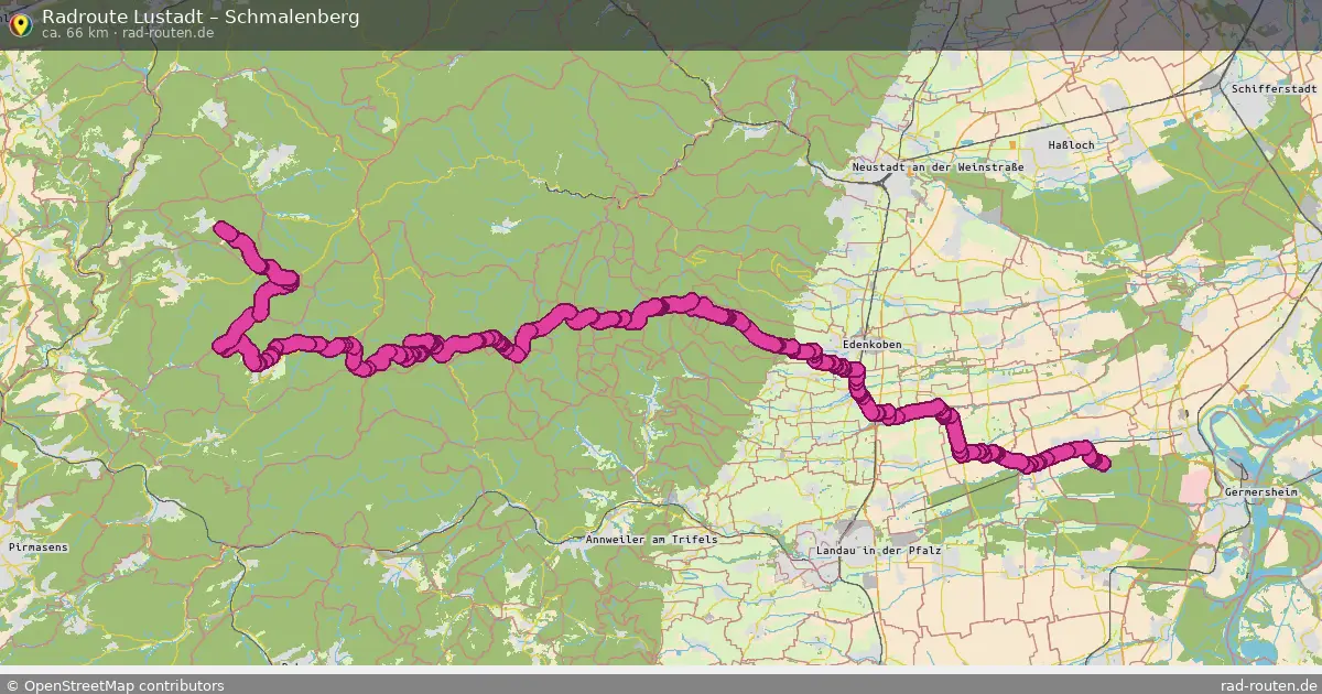 Fahrradroute Lustadt – Schmalenberg (66 km) – Rad-Routen.de