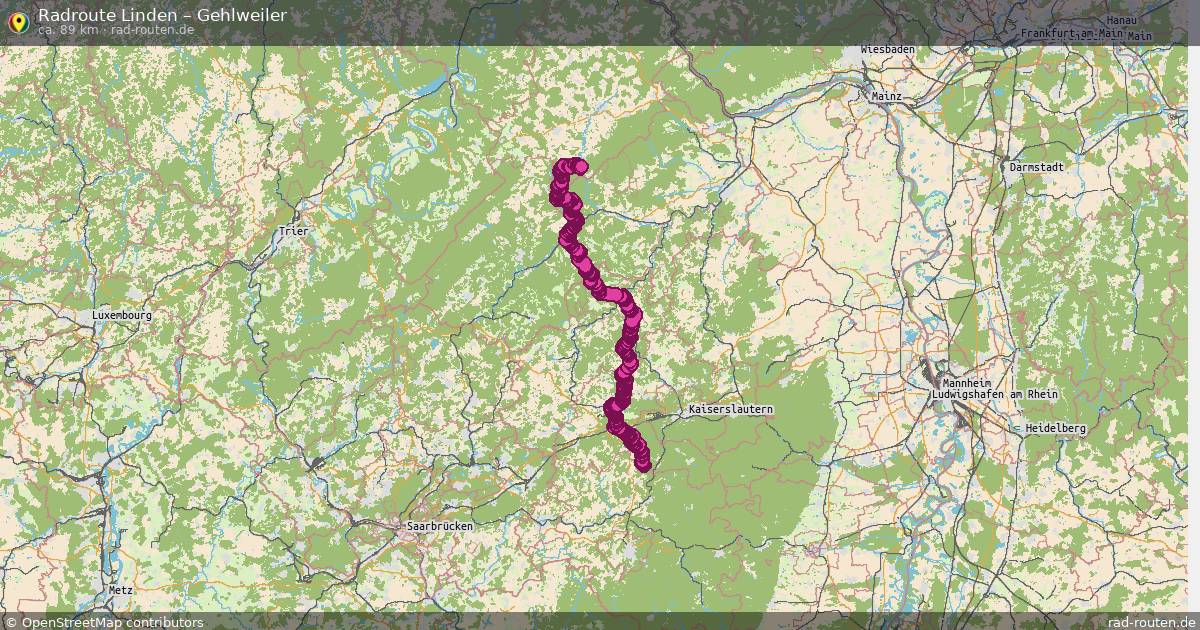 Fahrradroute Linden – Gehlweiler