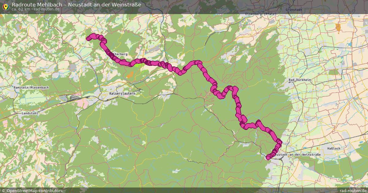 Fahrradroute Mehlbach – Neustadt An Der Weinstraße