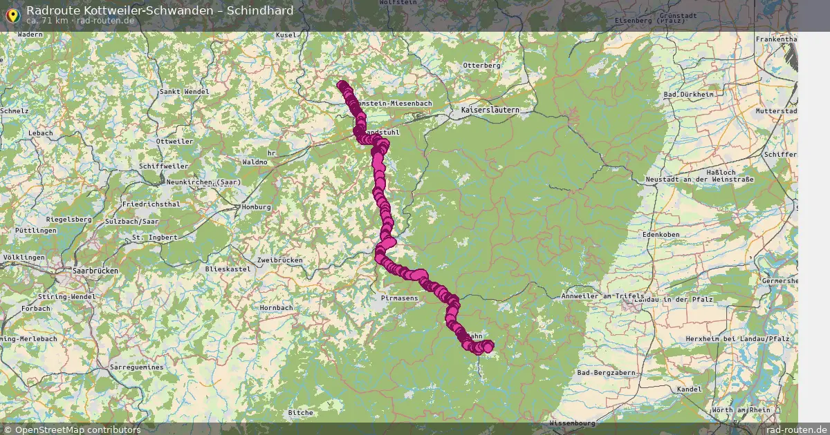 Fahrradroute Kottweiler-Schwanden – Schindhard