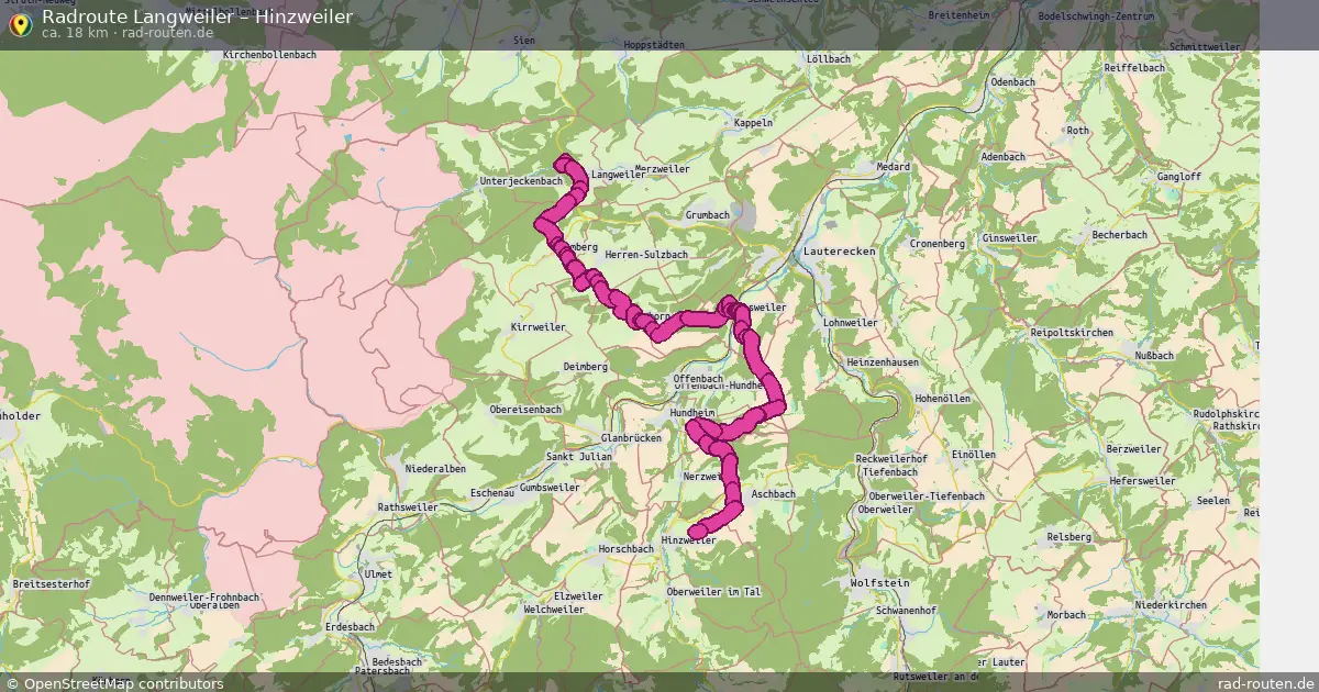 Fahrradroute Langweiler – Hinzweiler (18 km) – Rad-Routen.de