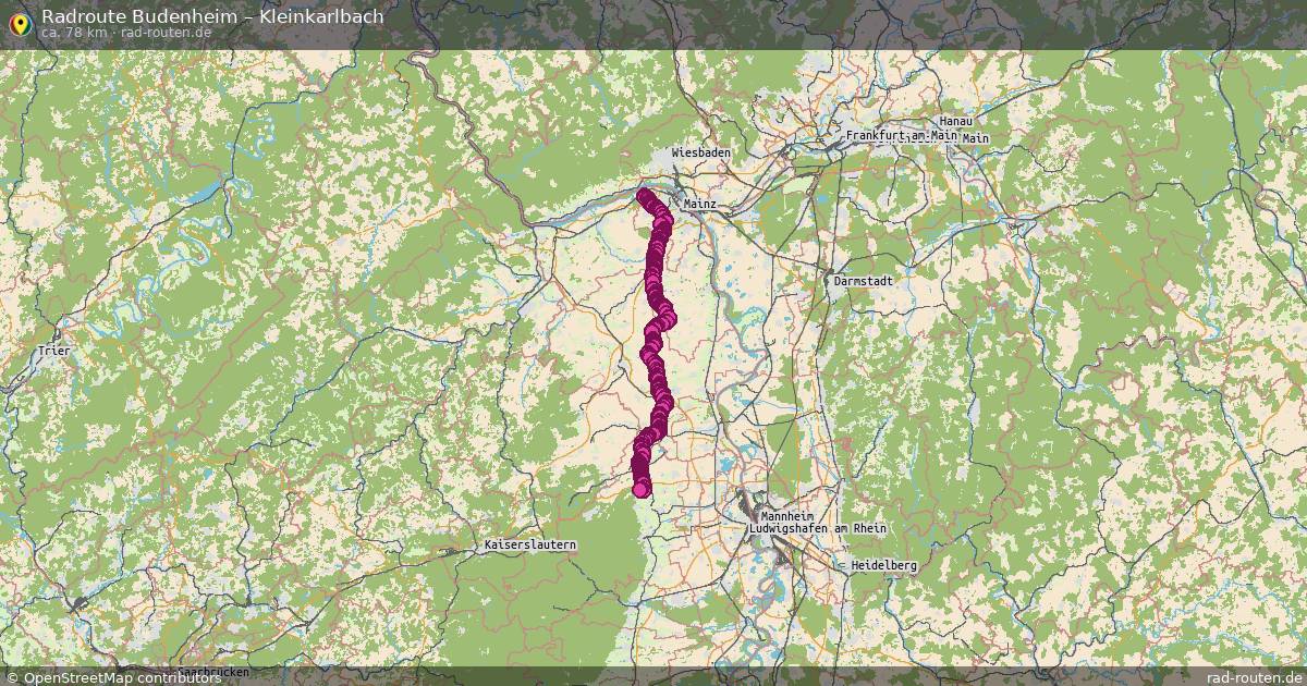 Fahrradroute Budenheim – Kleinkarlbach (78 km) – Rad-Routen.de