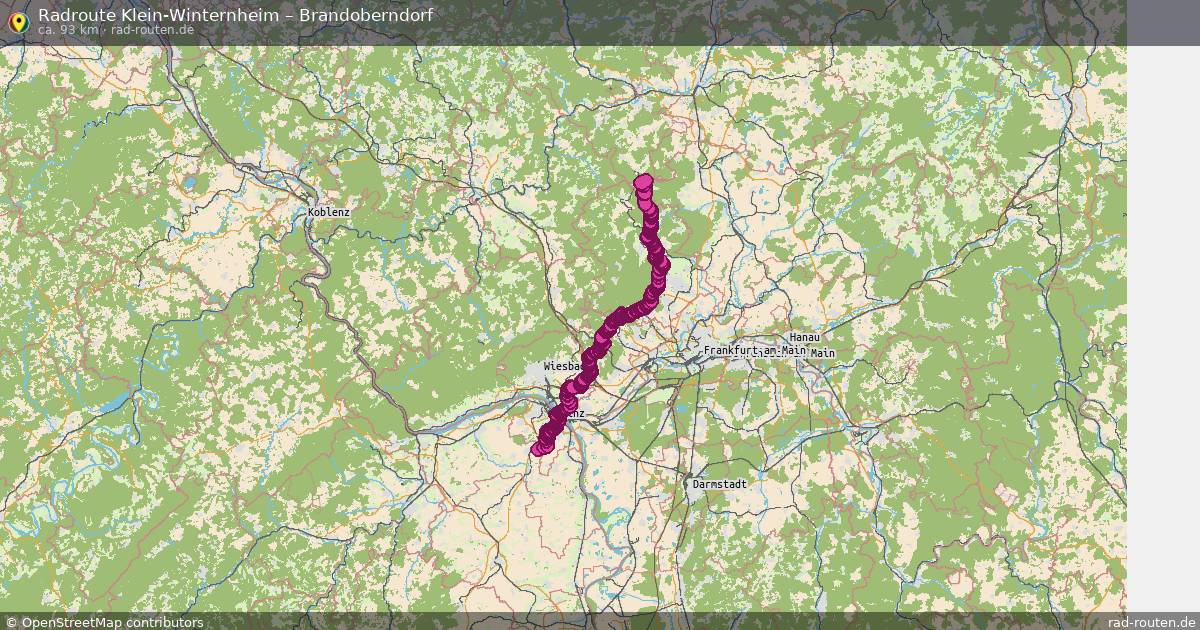 Fahrradroute Klein-Winternheim – Brandoberndorf