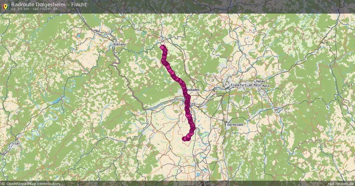 Fahrradroute Dolgesheim – Flacht (89 km) – Rad-Routen.de