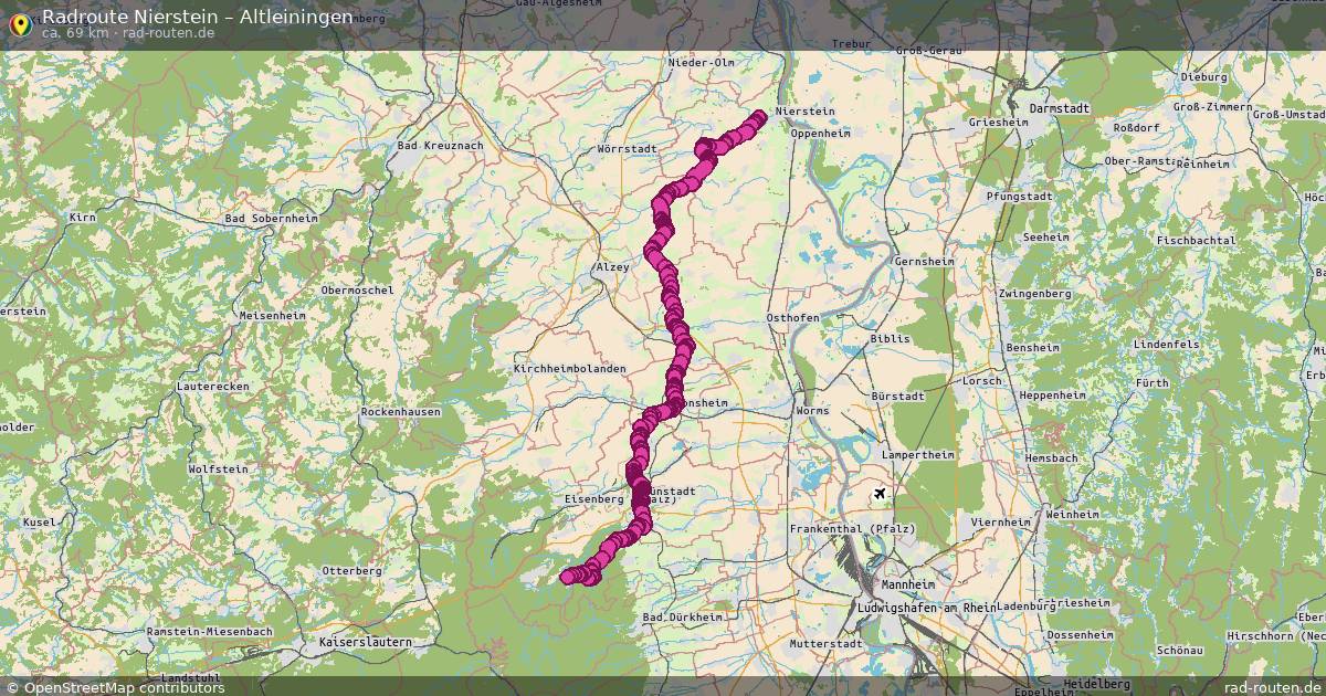 Fahrradroute Nierstein – Altleiningen