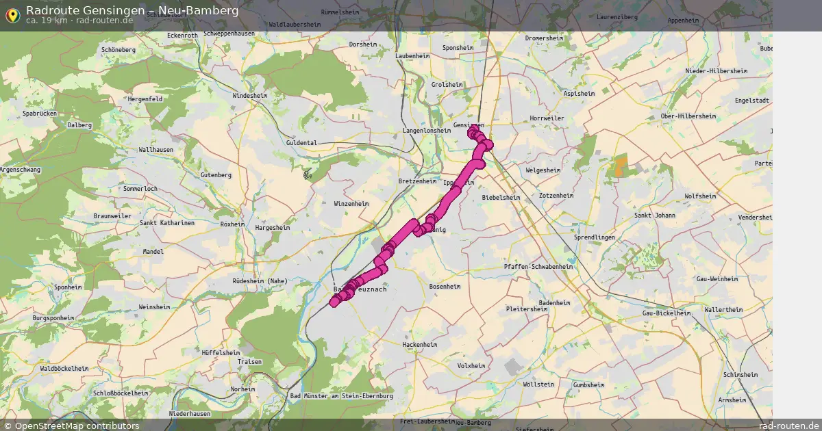 Fahrradroute Gensingen – Neu-Bamberg (11 km) – Rad-Routen.de