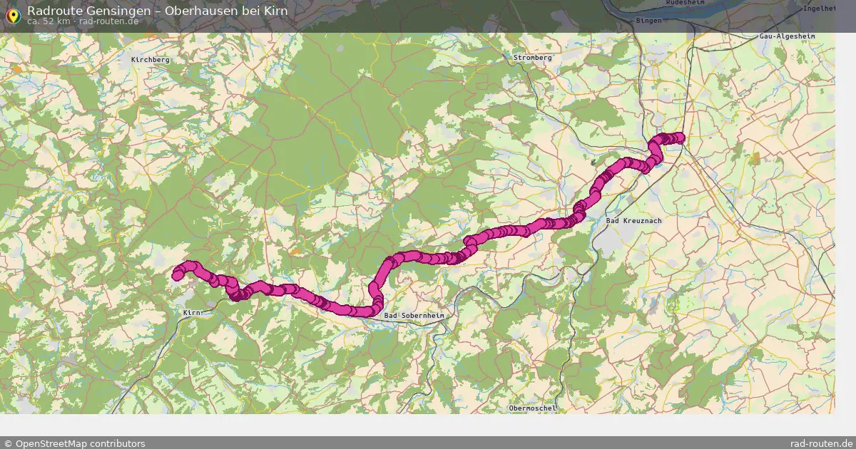 Fahrradroute Gensingen – Oberhausen Bei Kirn (52 km) – Rad-Routen.de