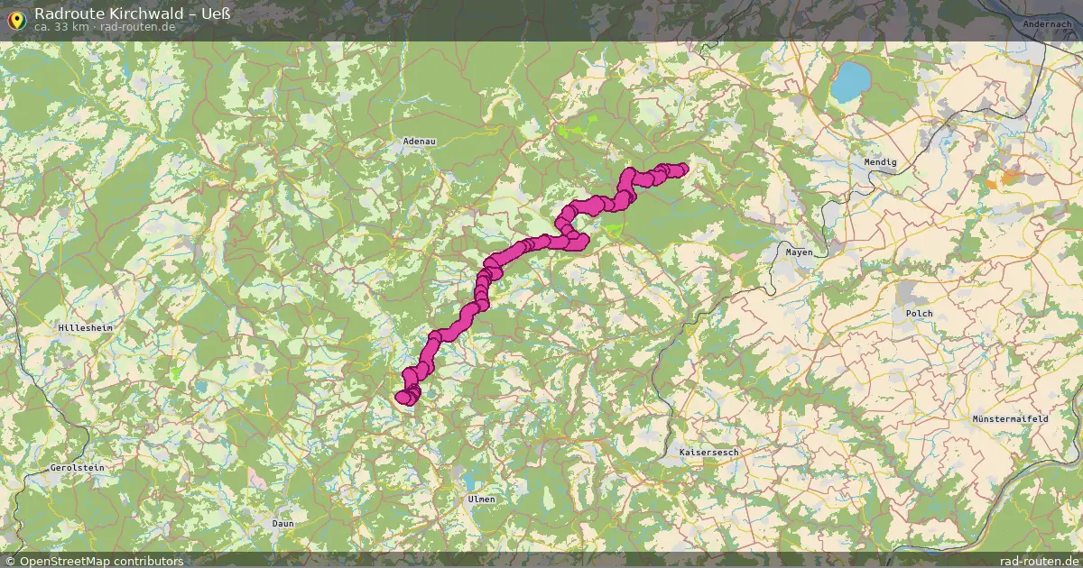 Fahrradroute Kirchwald – Ueß