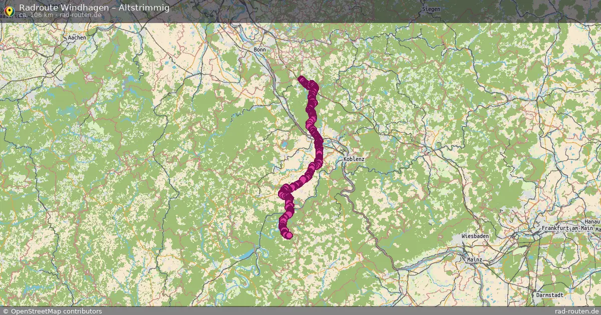 Fahrradroute Windhagen – Altstrimmig