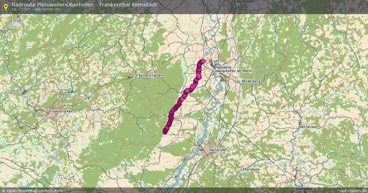Radtour Pleisweiler-Oberhofen – Frankenthal Kernstadt