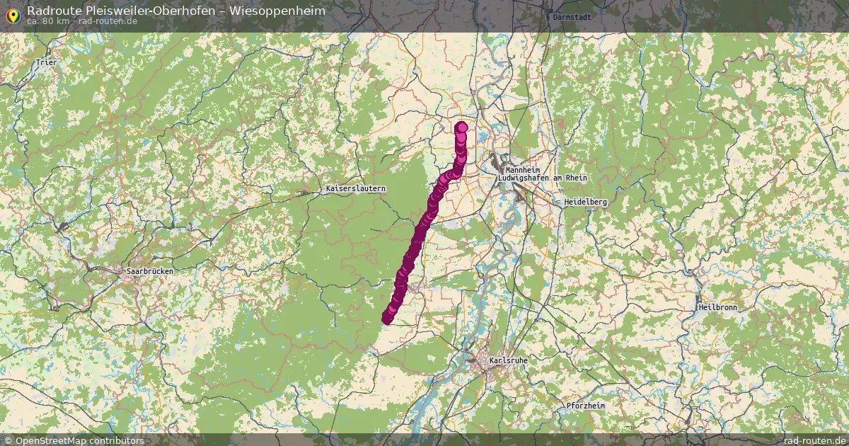 Fahrradroute Pleisweiler-Oberhofen – Wiesoppenheim