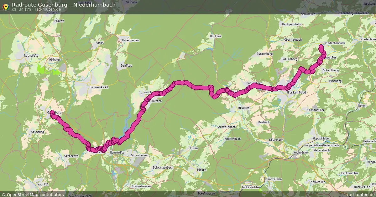 Fahrradroute Gusenburg – Niederhambach