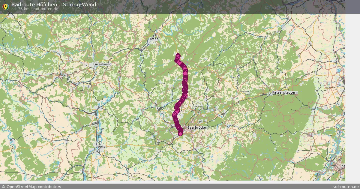 Fahrradroute Höfchen – Stiring-Wendel