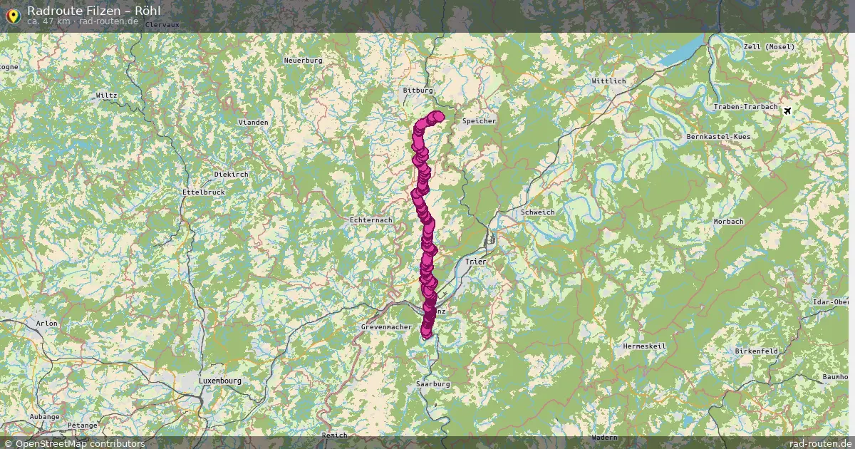 Fahrradroute Filzen – Röhl (47 km) – Rad-Routen.de
