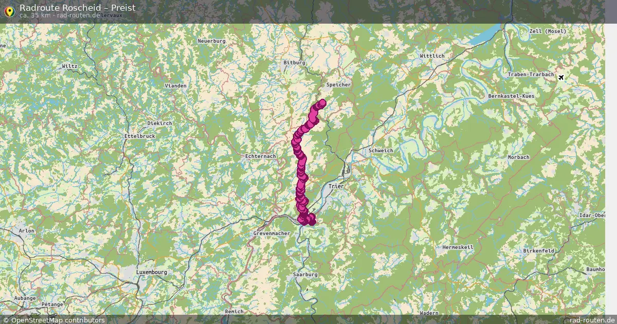 Fahrradroute Roscheid – Preist (35 km) – Rad-Routen.de