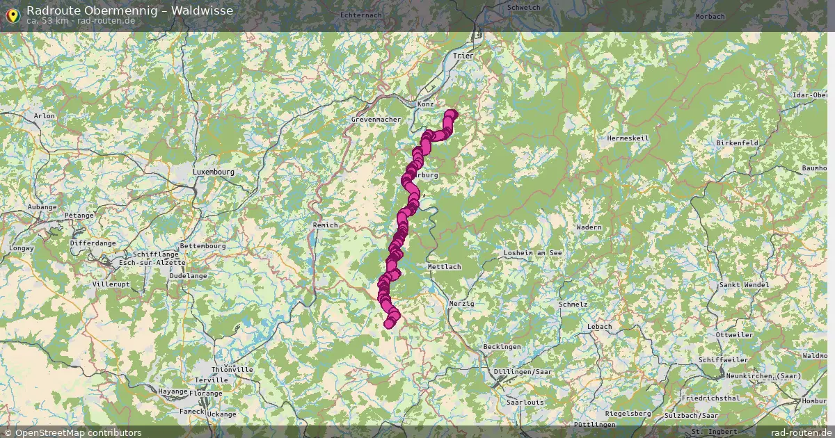 Fahrradroute Obermennig – Waldwisse