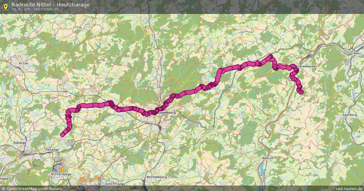 Fahrradroute Nittel – Hautcharage (62 km) – Rad-Routen.de