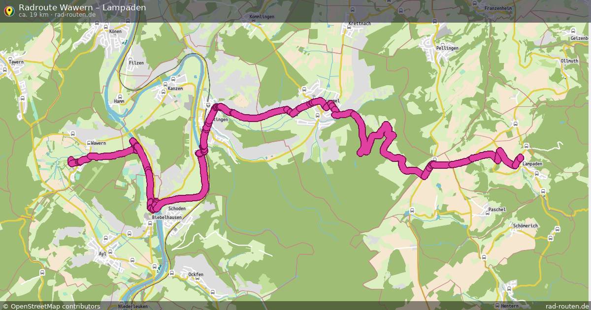 Fahrradroute Wawern – Lampaden