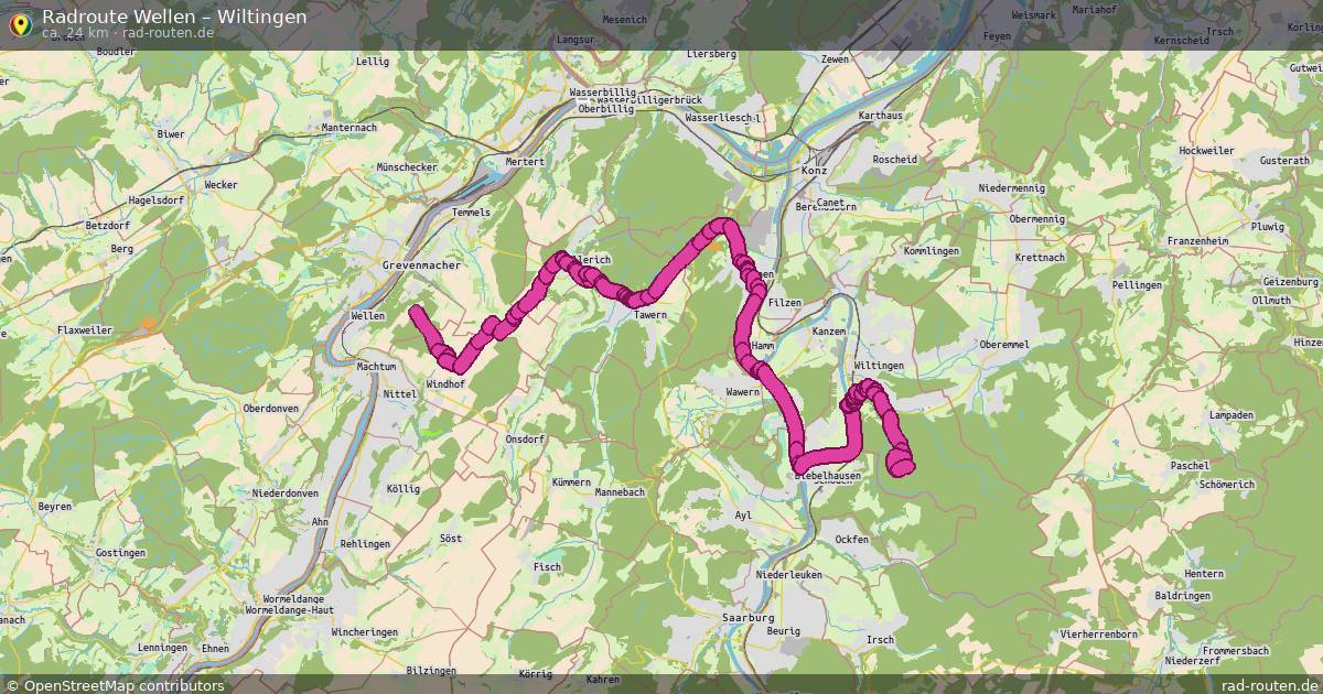 Fahrradroute Wellen – Wiltingen