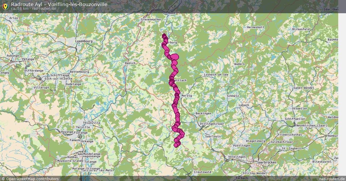 Fahrradroute Ayl – Vœlfling-Lès-Bouzonville