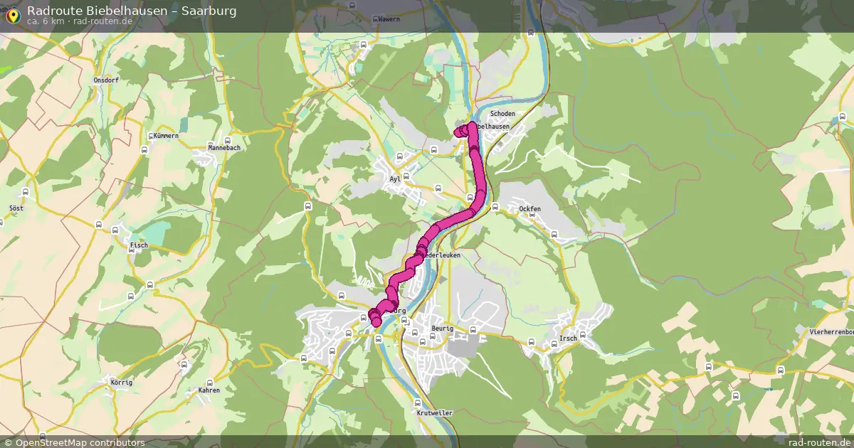 Fahrradroute Biebelhausen – Saarburg